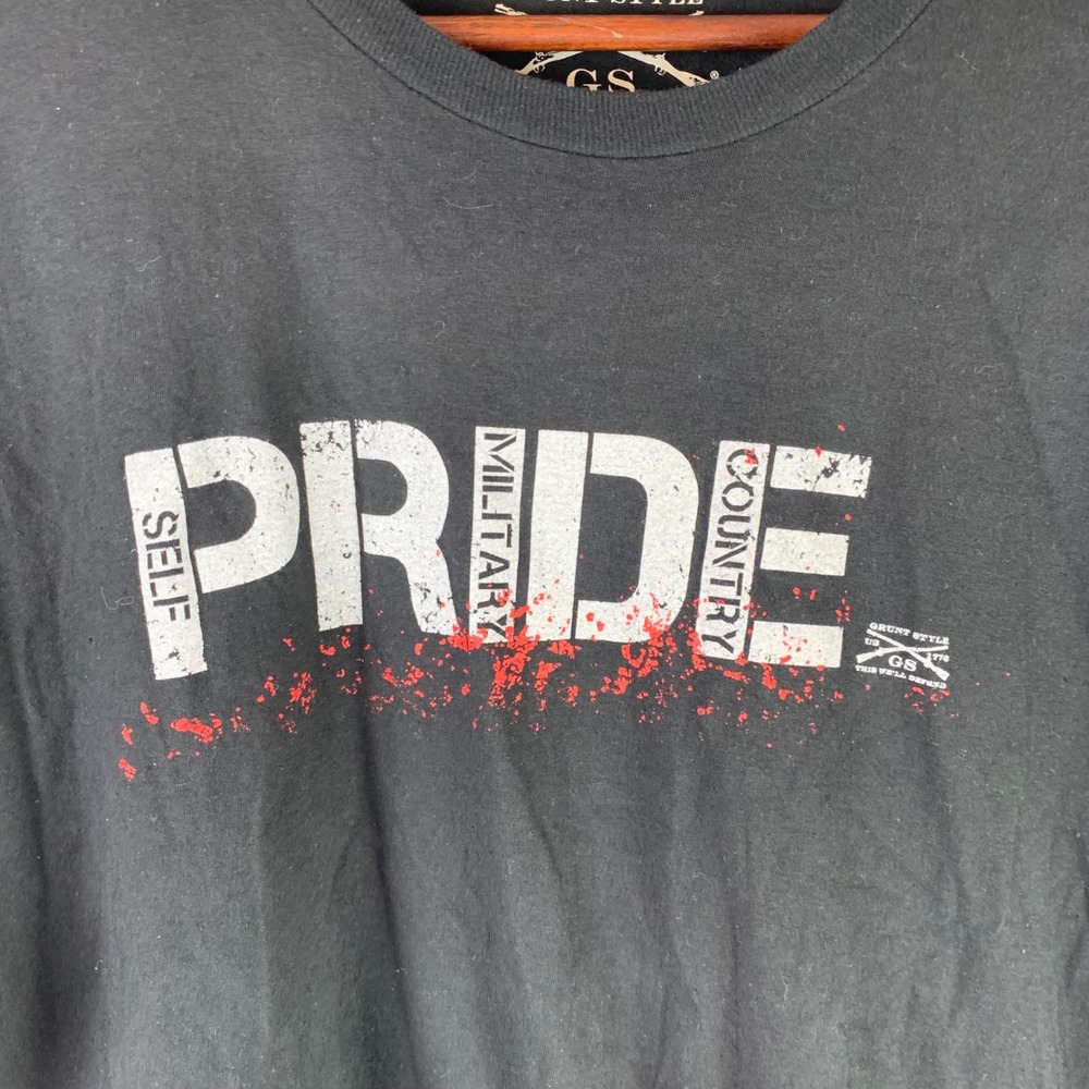 Grunt Style T-Shirt Mens XXL (XL) Black Pride Military Country Patriotic Graphic - Picture 2 of 9
